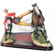 10" Cowboy Bull Wrestler Figurine