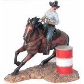 10" Cowgirl Barrel Racer Figurine