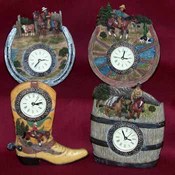 5" Clock Boots, Horseshoe, Wheel, Barrel Asst.