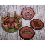 Western 4 Pc Coaster Set