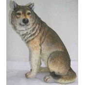 Sitting Wolf Figurine
