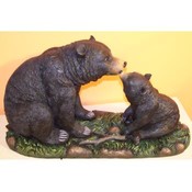 Bear Cub Kissing Mom Figurine