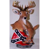 Deer Heads /Rebel Flag Figurine