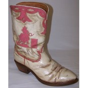 White Boot with Barrel Racer