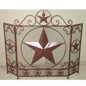 Metal Fireplace Screen  W/ Star