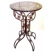 Metal Star Bistro Table W/ Glass Top