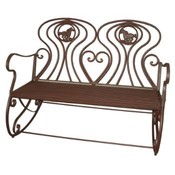 Metal  Double Rocking Chair with Horse Design