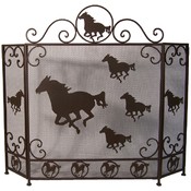 METAL FIREPLACE SCREEN WITH HORSE