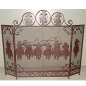 COWBOY METAL FIREPLACE SCREEN