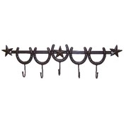 METAL STAR HORSE SHOE WALL HOOKS