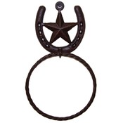 METAL STAR HORSE SHOE TOWEL RING