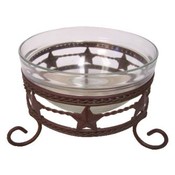 Glass Bowl with Metal Rack