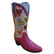 Ceramic 13" Pink Boot Figurine