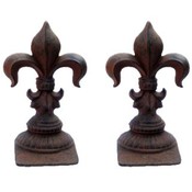 Fleur-de-lis Cast Iron Book End Set