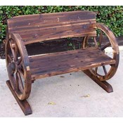 Wood Wheel Park Bench