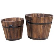 Wood Bucket Set of 2