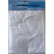9' X 12" Clear Plastic Drop Cloth.