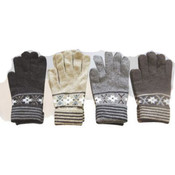 Stripe Wool Glove with Fold Cuff