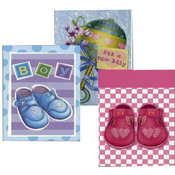 XL Baby Shower Gift Bags 3Assorted Shoes Rattles