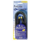 6 Feet USB 2.0 Cable Am/Am Gold Plated 24A28+24Awg