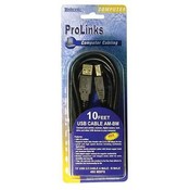 10 Feet USB 2.0 Cable Am/Bm Gold Plated 2428+24Awg