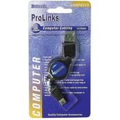 3 Feet USB Retractable Cable Am/Mini 5 Pi