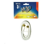 3 Foot White Coaxial Cable gold Plated Wire
