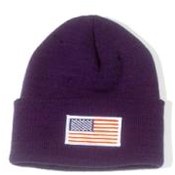 Knit Hat with USA Flag Patch