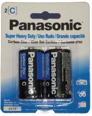 2 Pack C Size Panasonic Batteries