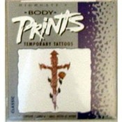 Dagger with Rose Temporary Tattoo