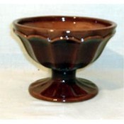 Brown Ceramic Pedestal Dish