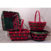 Wicker Basket with Flocked Accent Assortment