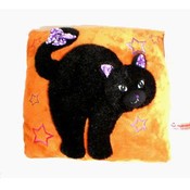 12" Halloween Black Cat Pillow