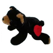 Valentine's Day 12" Plush Black Bear W/Red Heart