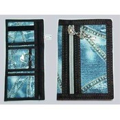 Denim Wallet With Zipper For Change