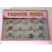Assorted  Color Stone Rings 1DZ Display Box.