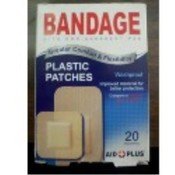 Adhesive Bandage 20Ct Plastic Patches