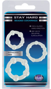 UPC 735380000127 product image for Blush Stay Hard Beaded Cock Rings 3 Pack - Clear | upcitemdb.com