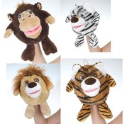 6" 4 Assorted Hand Puppets With Sound