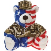 9.5" USA Flag Bear With " Army" Hat