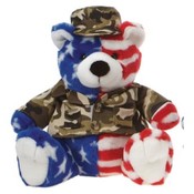 9.5" USA Flag Bear With "Navy" Hat