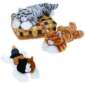14" 3 Assorted Laydown Bean Bag Cats