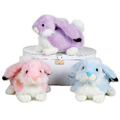 13" 3 Asst.Pastel Color Crouching Bunnies