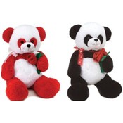 20" 2 Assorted Color Sitting Panda  With Rose