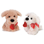 6" 2 Assorted Color Sitting Valentine Dogs
