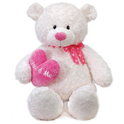 33" Cuddle White Valentine Bear