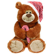 24" Sitting Brown Christmas Bear