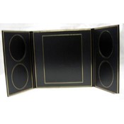 Black Leather Tri-Fold Photo Album