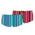 BodyForm Plus Multi Stripe Print Microfiber Boyleg