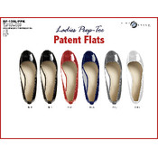 Ladies Peep-Toe Patent Flats